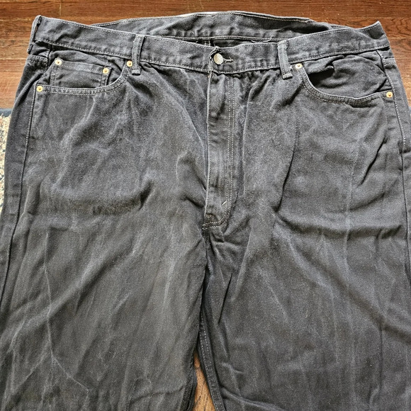 Levi's 550 Faded Black Relaxed Fit straight Leg Jeans Size Men's 46x32 - Picture 4 of 14